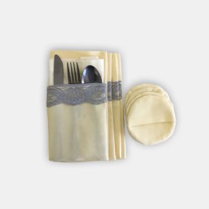 Cutlery Pockets with Coasters – Cream